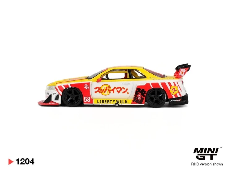 Mini GT #1204 Nissan LB-ER34 Super Silhouette Skyline Suppaiman Okinawa MGT01204