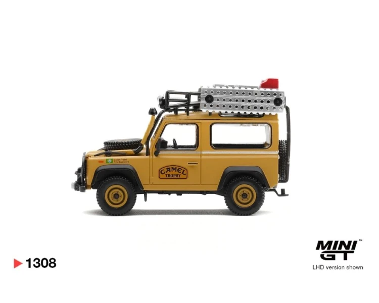 Mini GT #1308 Land Rover Defender 90 1985 Camel Trophy Borneo Team Brazil MGT01308