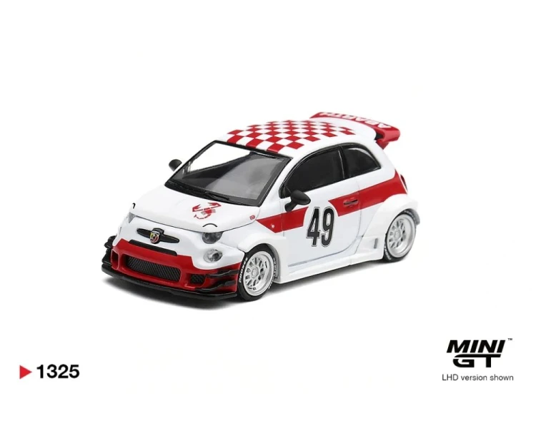 Mini GT #1325 Fiat 595 Abarth LB-Works X Abas Works 1000 TC Tribute MGT01325