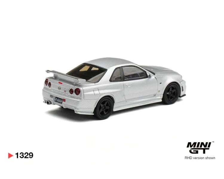 Mini GT #1329 Nissan Skyline GT-R R34 Z-Tune Silver Metallic MGT01329