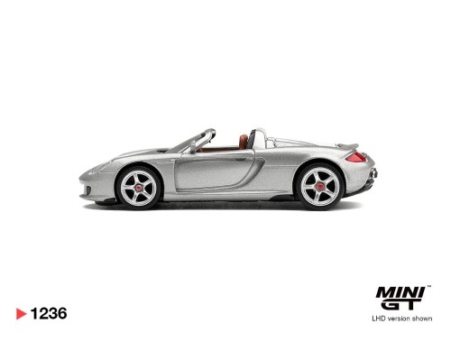 Mini GT #1236 Porsche Carrera GT Silver Metallic MGT01236
