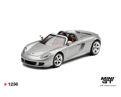 Mini GT #1236 Porsche Carrera GT Silver Metallic MGT01236