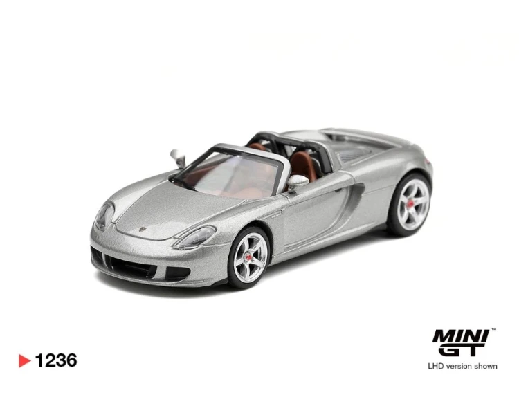 Mini GT #1236 Porsche Carrera GT Silver Metallic MGT01236