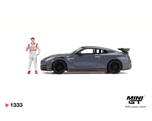Mini GT #1333 Nissan GT-R Nismo Tsukuba Production Car Lap Record Matsuda with Figure MGT01333