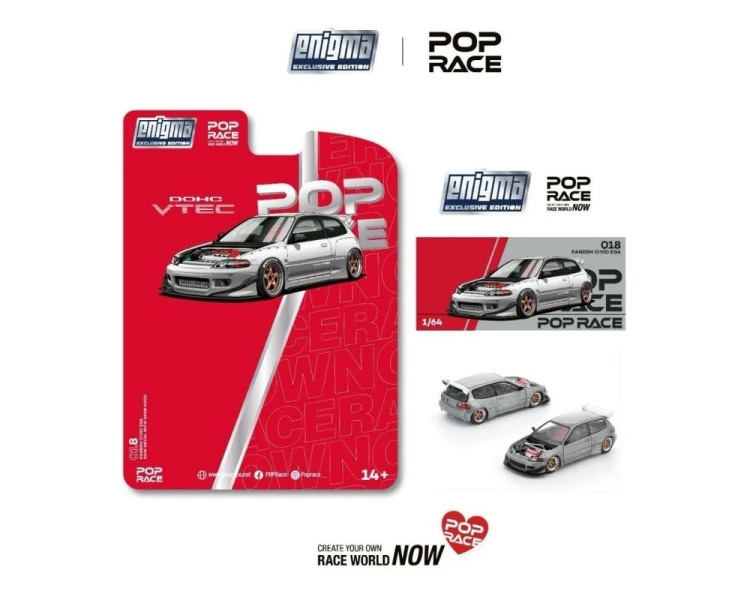 Pop Race Pandem Honda Civic EG6 Raw Metal PRE018