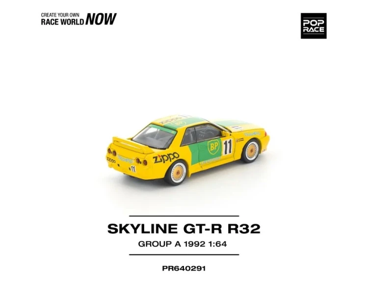Pop Race Nissan GT-R R32 JCT Group A Yellow Green PR640291
