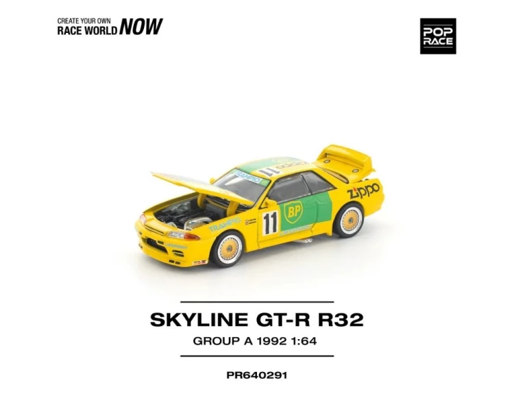 Pop Race Nissan GT-R R32 JCT Group A Yellow Green PR640291