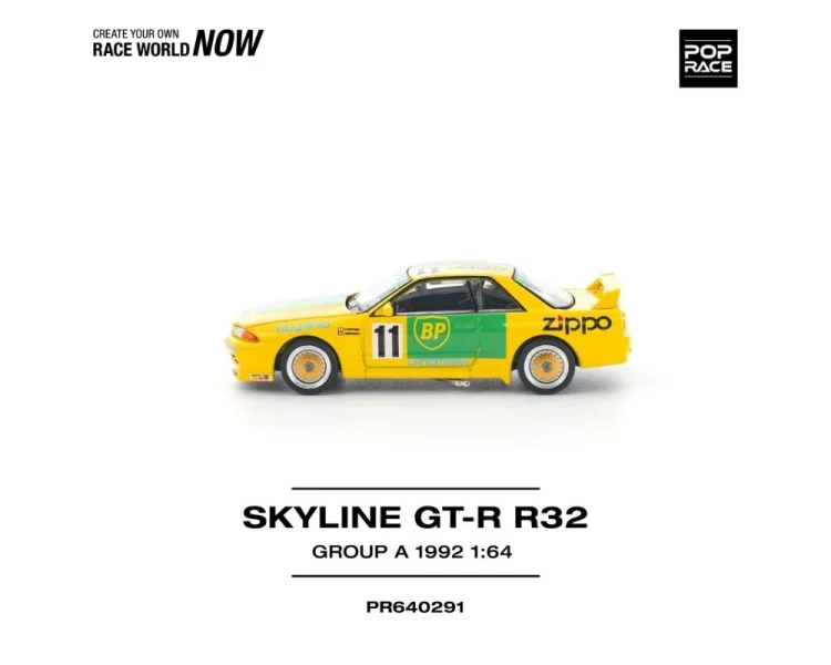 Pop Race Nissan GT-R R32 JCT Group A Yellow Green PR640291