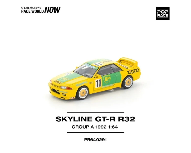 Pop Race Nissan GT-R R32 JCT Group A Yellow Green PR640291