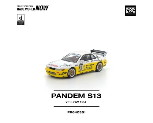 Pop Race Pandem Nissan Silvia S13 D1 Yellow White PR640361