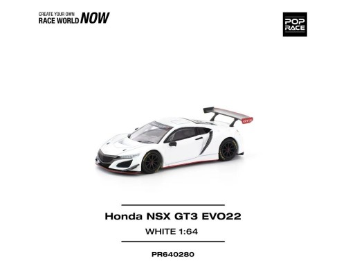 Pop Race Honda NSX GT3 EVO22 White PR640280