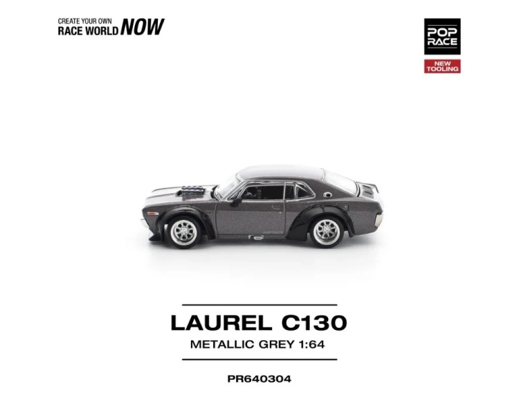 Pop Race Nissan Laurel C130 Metallic Grey PR640304