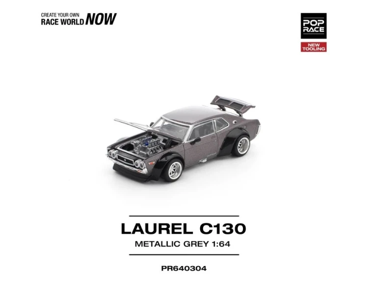 Pop Race Nissan Laurel C130 Metallic Grey PR640304