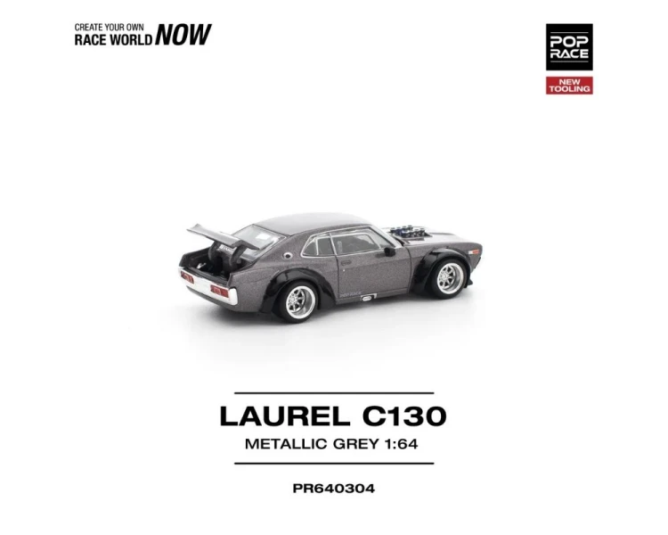 Pop Race Nissan Laurel C130 Metallic Grey PR640304