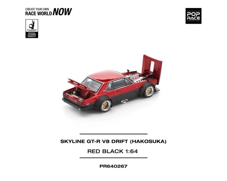 Pop Race Nissan Skyline GT-R V8 Drift Hakosuka Black Red PR640267