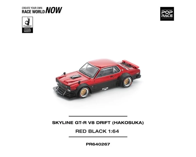 Pop Race Nissan Skyline GT-R V8 Drift Hakosuka Black Red PR640267