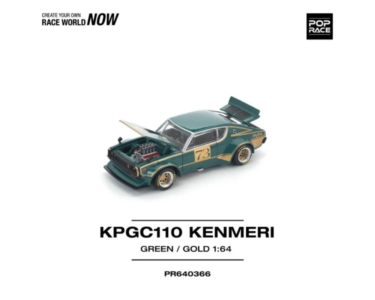 Pop Race Nissan Skyline KPGC110 Kenmaeri Racing #73 Green Gold PR640366
