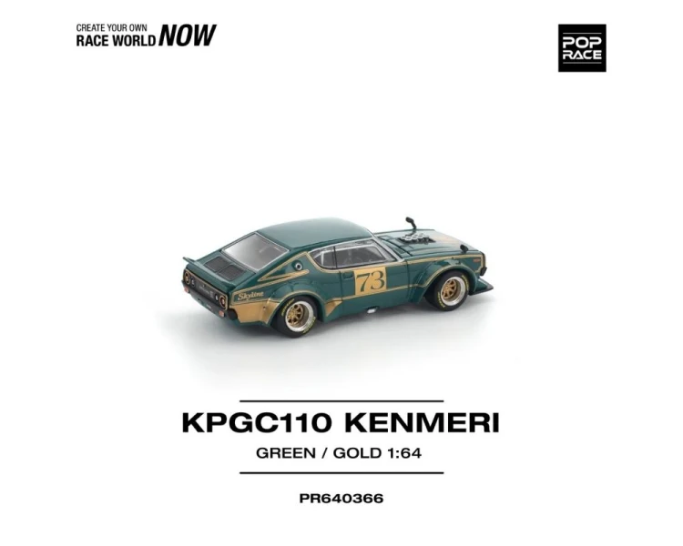 Pop Race Nissan Skyline KPGC110 Kenmaeri Racing #73 Green Gold PR640366
