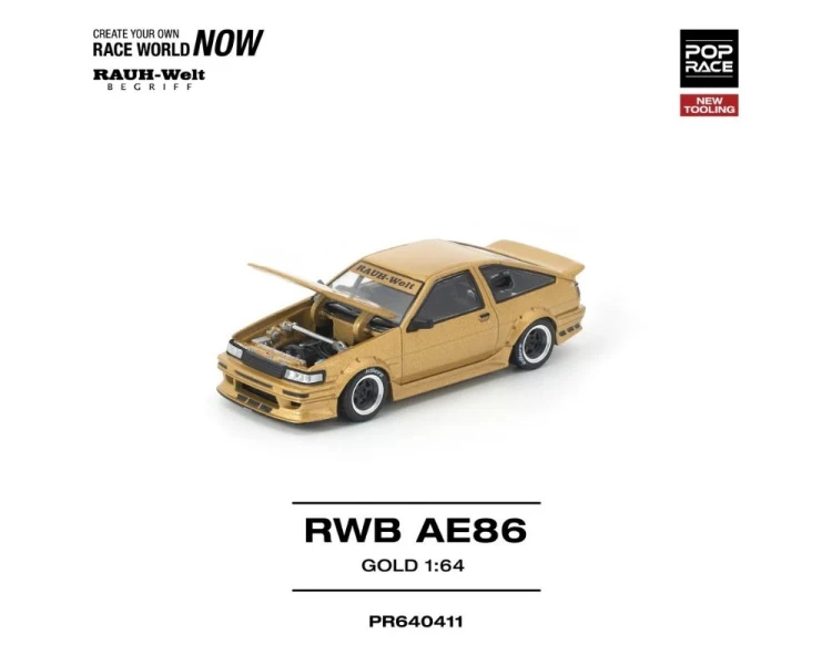Pop Race Toyota RWB AE86 Gold PR640411
