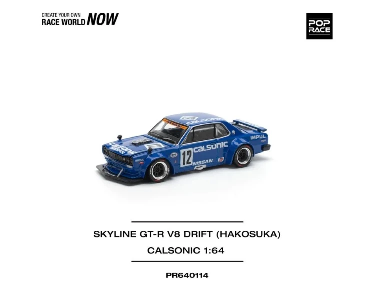 Pop Race Nissan Skyline GT-R V8 Drift Hakosuka Calsonic Blue PR640114