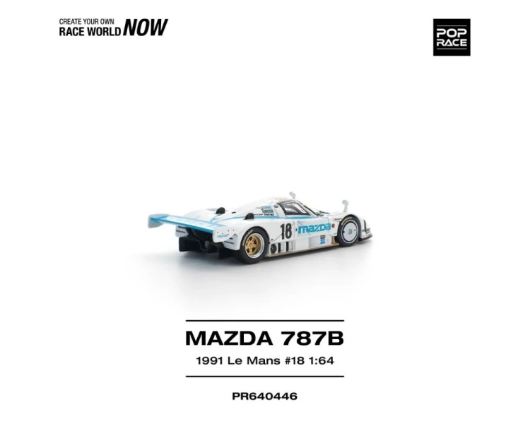 Pop Race Mazda 787B #18 Le Mans 24 Hrs White Blue PR640446