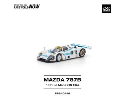 Pop Race Mazda 787B #18 Le Mans 24 Hrs White Blue PR640446