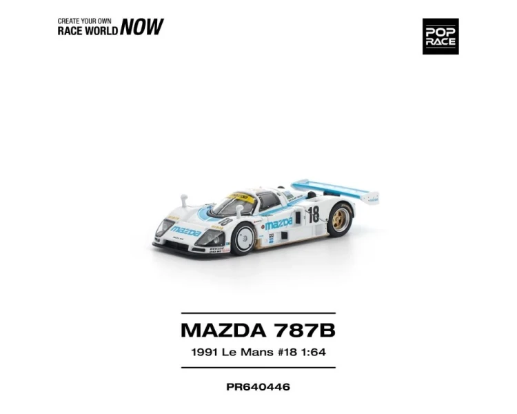 Pop Race Mazda 787B #18 Le Mans 24 Hrs White Blue PR640446