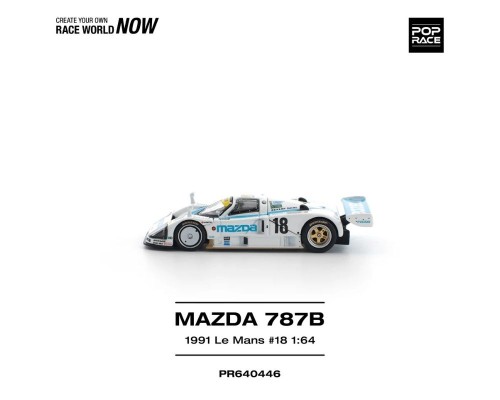 Pop Race Mazda 787B #18 Le Mans 24 Hrs White Blue PR640446