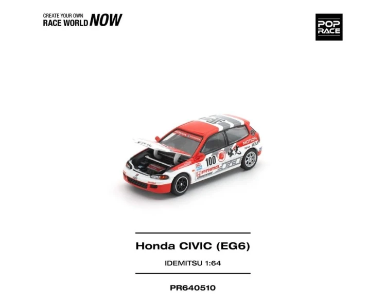 Pop Race Honda Civic EG6 Idemitsu Motion Infinite White Red PR640510
