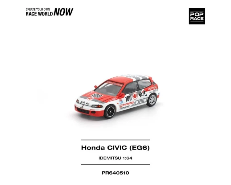 Pop Race Honda Civic EG6 Idemitsu Motion Infinite White Red PR640510