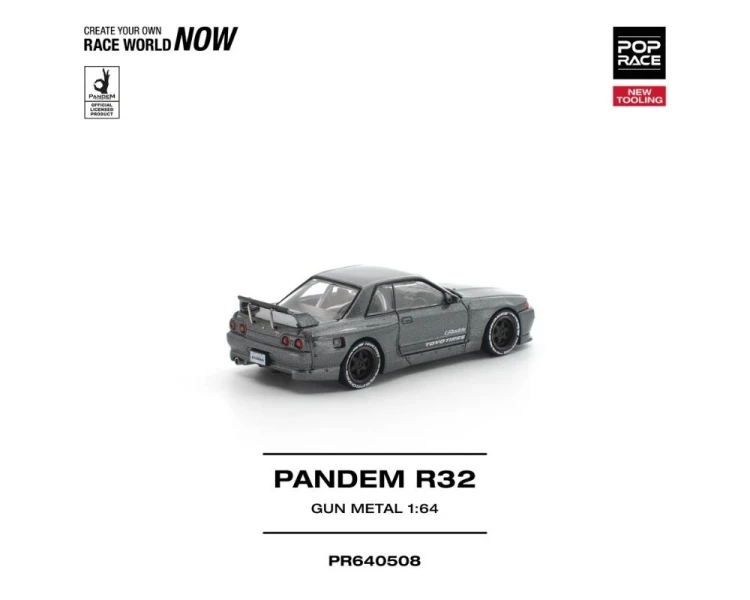 Pop Race Pandem Nissan R32 Gun Metal PR640508