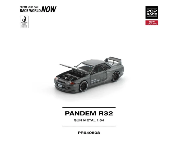 Pop Race Pandem Nissan R32 Gun Metal PR640508