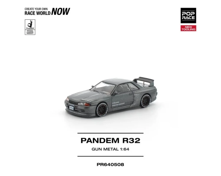 Pop Race Pandem Nissan R32 Gun Metal PR640508