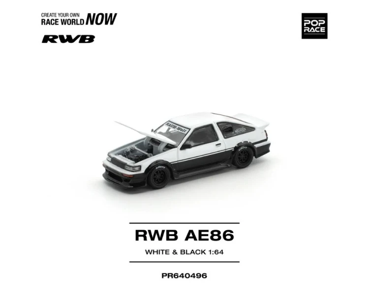 Pop Race Toyota RWB AE86 White Black PR640496