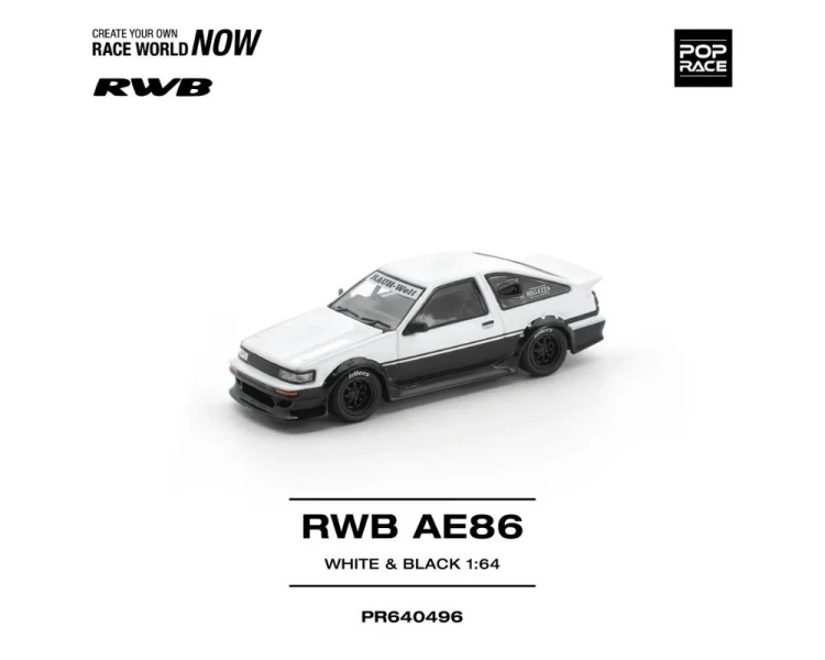 Pop Race Toyota RWB AE86 White Black PR640496