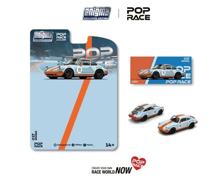 Pop Race Porsche Singer Racing #18 Orange Blue PRE037