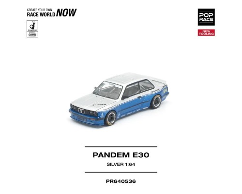 Pop Race Pandem BMW E30 Silver Blue PR640536