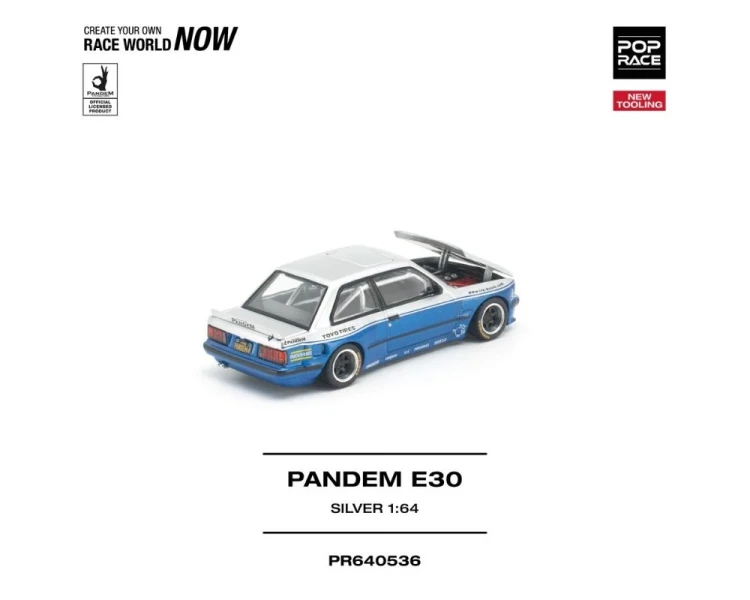Pop Race Pandem BMW E30 Silver Blue PR640536