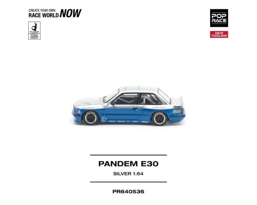Pop Race Pandem BMW E30 Silver Blue PR640536