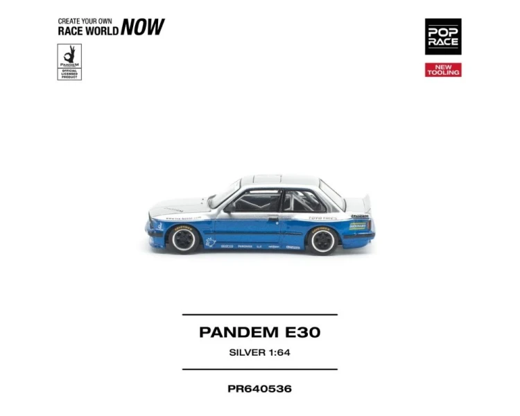 Pop Race Pandem BMW E30 Silver Blue PR640536