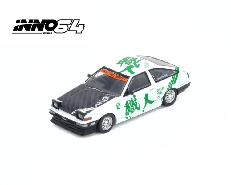Inno64 Toyota Sprinter Trueno AE86 Keiichi Tsuchiya Limited Edition Green White IN64-AE86-KT
