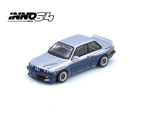 Inno64 Pandem Rocket Bunny BMW M3 E30 Silver Blue IN64-E30P-SILBLU