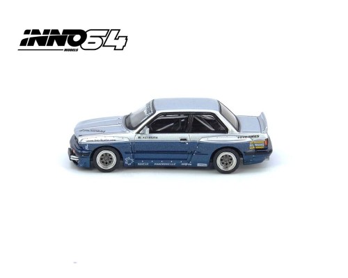 Inno64 Pandem Rocket Bunny BMW M3 E30 Silver Blue IN64-E30P-SILBLU