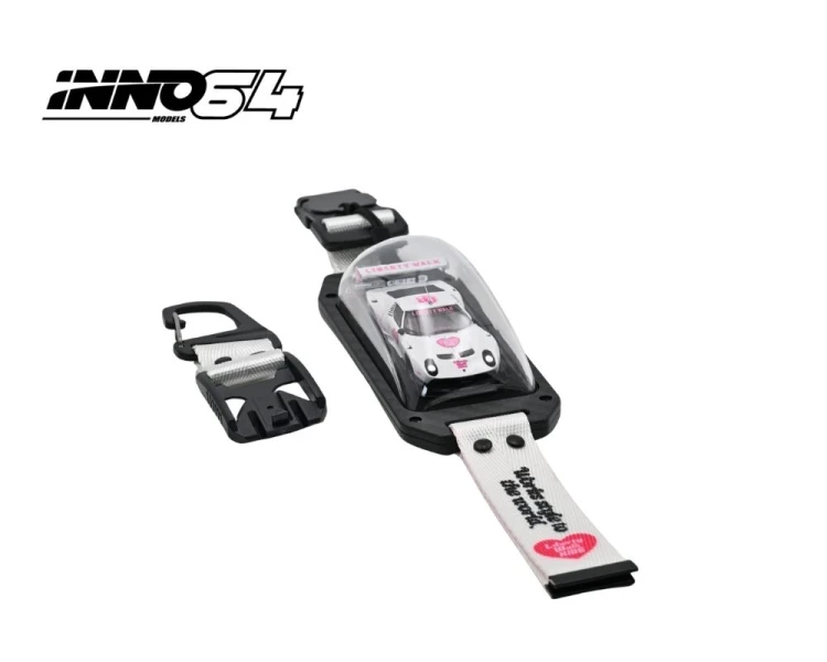 Inno64 x DStands LB-Silhouette Works Lamborghini Miura GT White Pink IN64-DSTANS-LB-MIURA-0