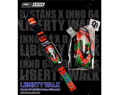 Inno64 x DStands LB-Super Silhouette Mazda RX7 FD3S Red Green IN64-DSTANDS-LB-FD3S