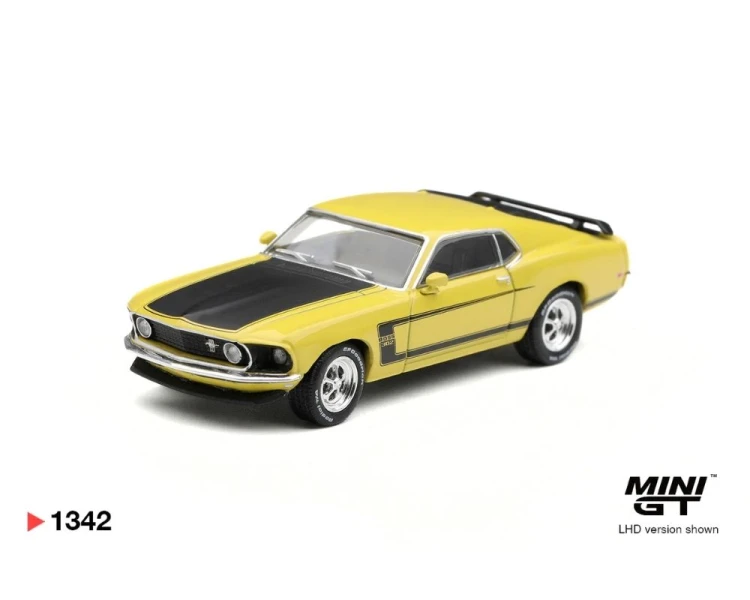 Mini GT #1342 Ford Mustang Boss 302 Bright Yellow MGT01342