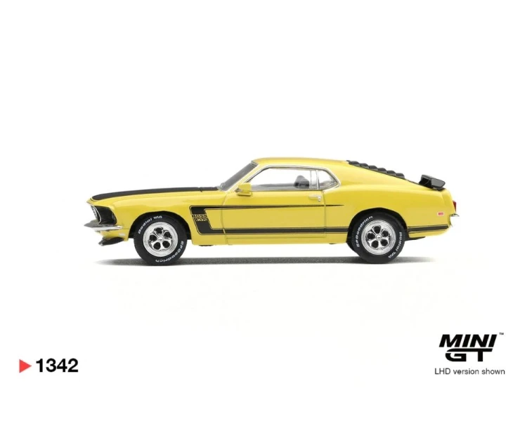 Mini GT #1342 Ford Mustang Boss 302 Bright Yellow MGT01342