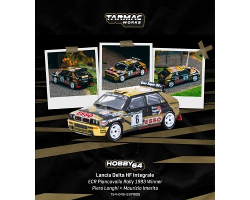 Tarmac Works Lancia Delta HF Integrale #6 ECR Piancavallo Rally Winner T64-049-93PIR06