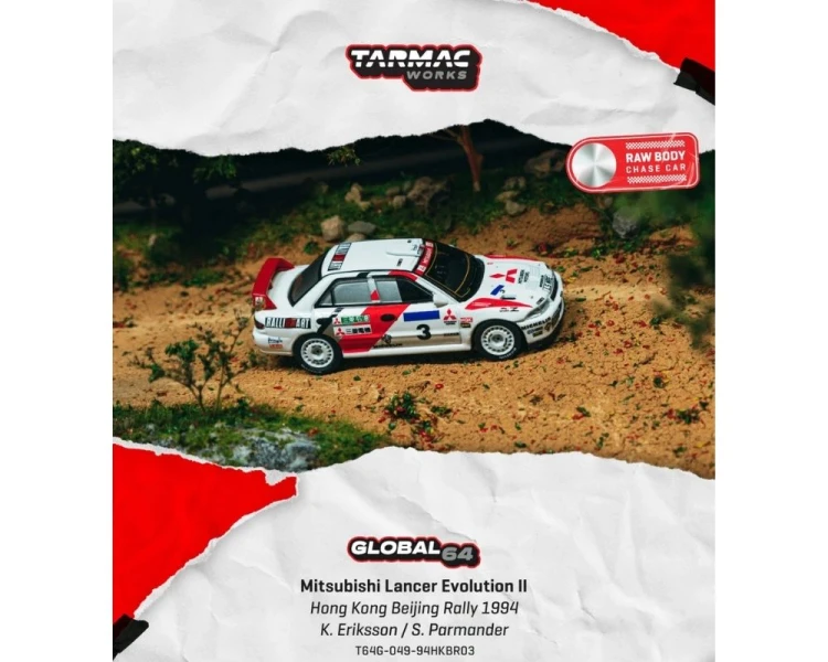 Tarmac Works Mitsubishi Lancer Evolution II Hong Kong Beijing Rally T64G-049-94HKBR03