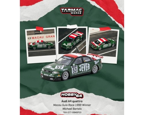 Tarmac Works Audi A4 Quattro #53 Macau Guia Race Winner T64-077-99MGP53
